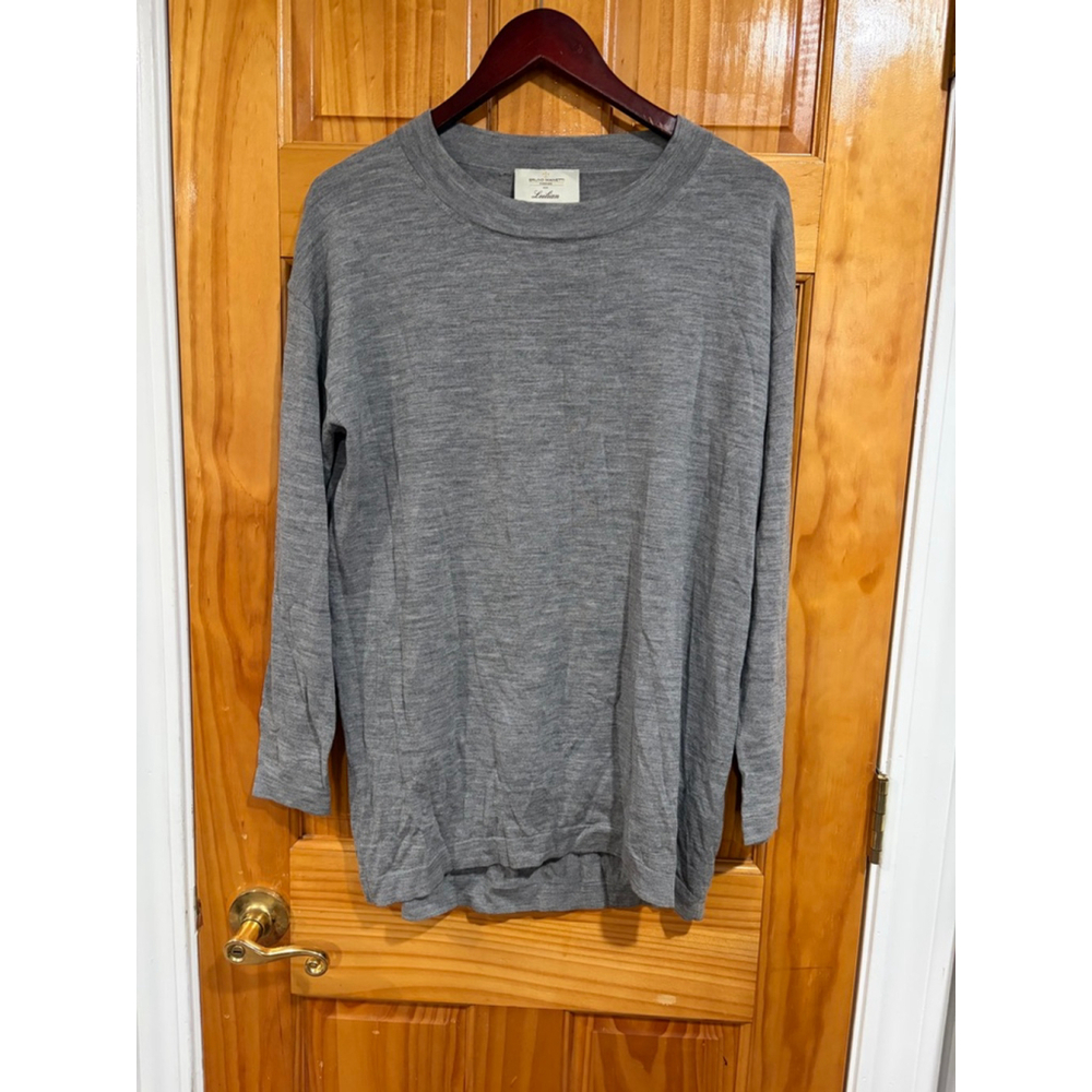Bruno Manetti for Leilian 100% Wool Gray Sweater Italy Medium